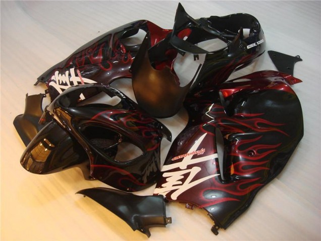Noir Rouge Flamme Carénage Moto Suzuki GSXR 1300 Hayabusa 96-07 Noir Rouge Flamme Carénage Moto Suzuki GSXR 1300 Hayabusa 96-07