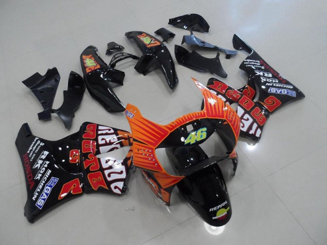 Noir Rossi Carénage Moto Honda CBR 900 RR 919 98-99 Noir Rossi Carénage Moto Honda CBR 900 RR 919 98-99