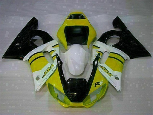 Jaune Blanc Carénage Moto Yamaha R6 98-02 Jaune Blanc Carénage Moto Yamaha R6 98-02