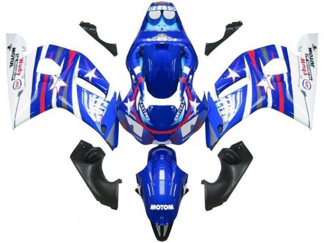 Bleu Blanc Star Fiat Carénage Moto Yamaha R6 98-02 Bleu Blanc Star Fiat Carénage Moto Yamaha R6 98-02