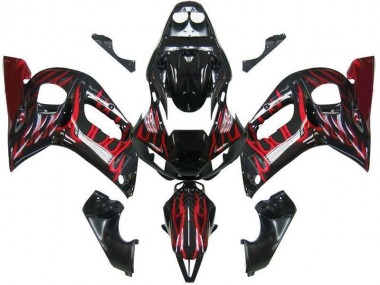 Meilleur Noir Rouge Flamme Carénage Moto Yamaha R6 98-02