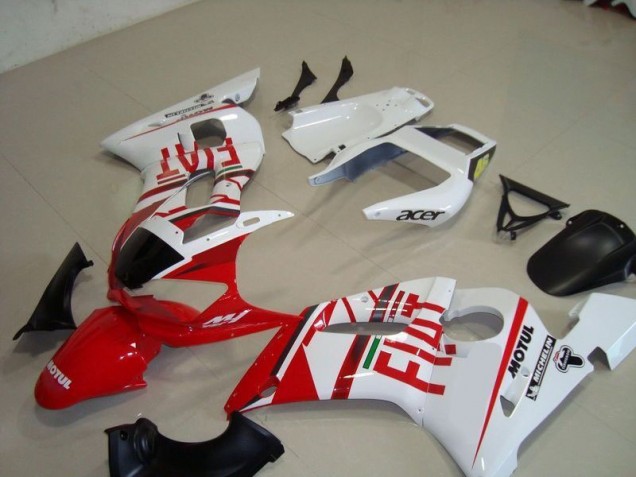 Blanc Rouge Fiat Motul Acer Carénage Moto Yamaha R6 98-02 Blanc Rouge Fiat Motul Acer Carénage Moto Yamaha R6 98-02