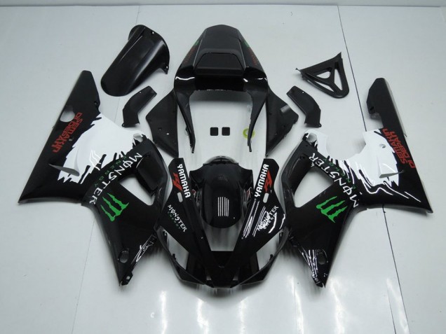 Noir Blanc Monster Carénage Moto Yamaha R1 00-01 Noir Blanc Monster Carénage Moto Yamaha R1 00-01