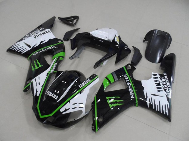 Noir Blanc Vert Monster Carénages Moto Yamaha R1 00-01 Noir Blanc Vert Monster Carénages Moto Yamaha R1 00-01