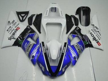 Meilleur Bleu Blanc ENEOS Monster Carénage Moto Yamaha R1 00-01