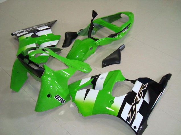 Vert Noir Kit Carénages Motos Kawasaki ZX6R 00-02 Vert Noir Kit Carénages Motos Kawasaki ZX6R 00-02