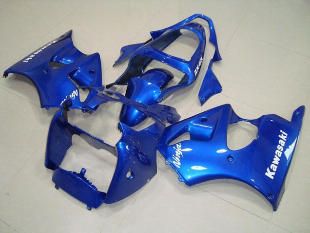 Bleu avec Blanc Décalque Carénage Moto Kawasaki ZX6R 00-02 Bleu avec Blanc Décalque Carénage Moto Kawasaki ZX6R 00-02