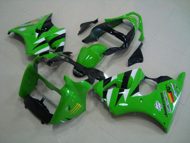 Vert Noir Carénage Moto Kawasaki ZX6R 00-02 Vert Noir Carénage Moto Kawasaki ZX6R 00-02