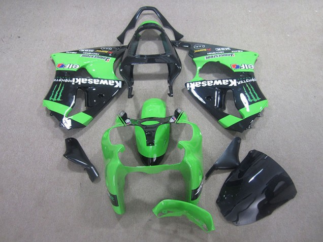 Noir Vert Monster Carénage Moto Kawasaki ZX6R 00-02 Noir Vert Monster Carénage Moto Kawasaki ZX6R 00-02