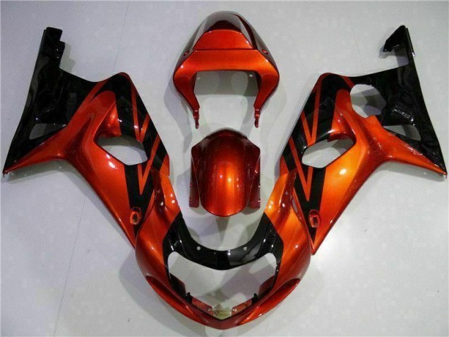 Orange Noir Carénage Moto Suzuki GSXR 1000 K1 00-02 Orange Noir Carénage Moto Suzuki GSXR 1000 K1 00-02