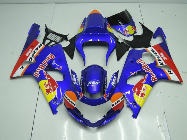 Bleu Red Bull Carénage Moto Suzuki GSXR 1000 K1 00-02 Bleu Red Bull Carénage Moto Suzuki GSXR 1000 K1 00-02