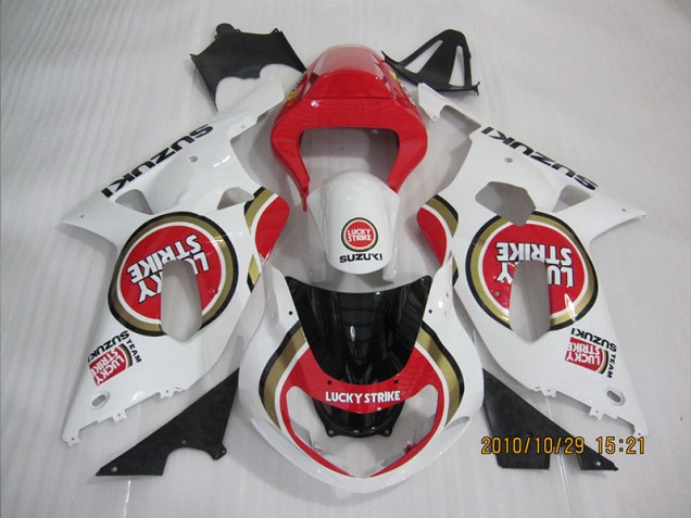 Rouge Blanc Lucky Strike Carénage Moto Suzuki GSXR 600 K1 K2 K3 01-03