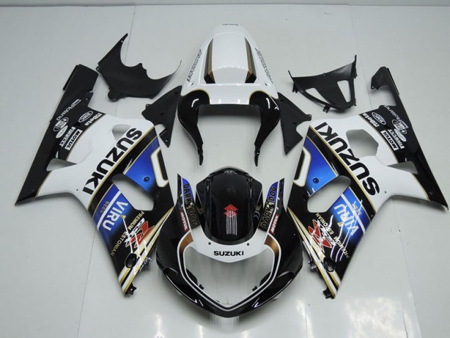 Noir Blanc Bleu Viru Carénage Moto Suzuki GSXR 750 K1 K2 K3 01-03 Noir Blanc Bleu Viru Carénage Moto Suzuki GSXR 750 K1 K2 K3 01-03