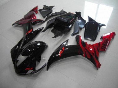 Meilleur Noir Flamme Carénage Moto Yamaha R1 02-03
