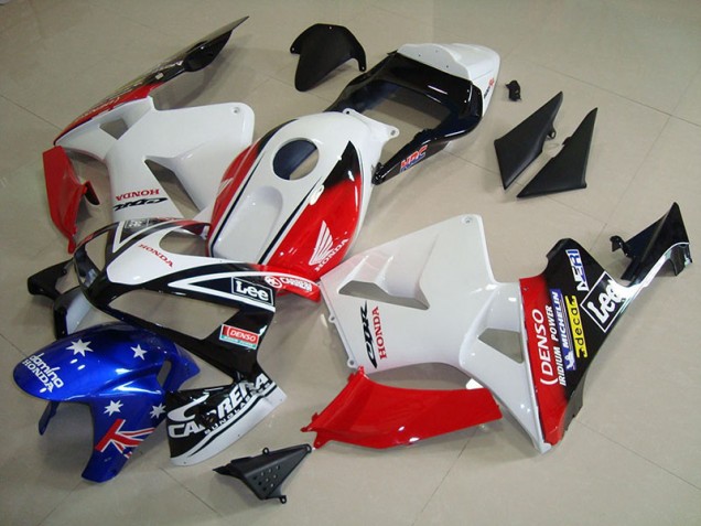 Blanc Noir Rouge Lee Carénage Moto Honda CBR 600 RR 03-04 Blanc Noir Rouge Lee Carénage Moto Honda CBR 600 RR 03-04