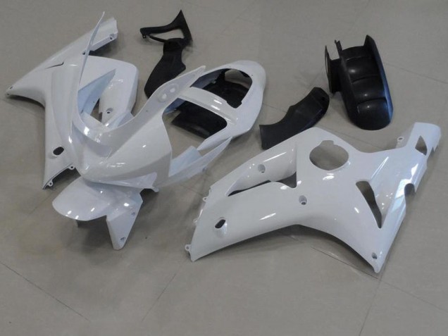 Blanc Carénage Moto Kawasaki ZX6R 03-04 Blanc Carénage Moto Kawasaki ZX6R 03-04