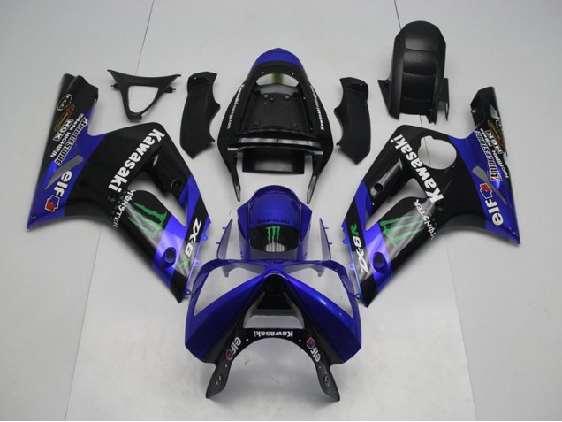 Bleu Monster Carénage Moto Kawasaki ZX6R 03-04 Bleu Monster Carénage Moto Kawasaki ZX6R 03-04