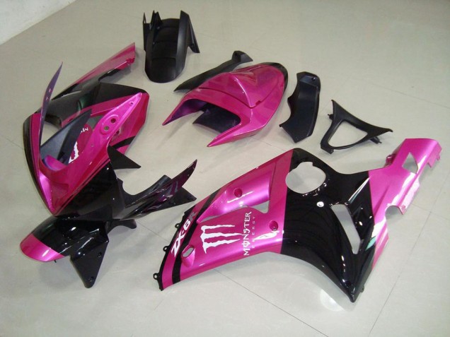 Rose Noir Monster Carénage Moto Kawasaki ZX6R 03-04 Rose Noir Monster Carénage Moto Kawasaki ZX6R 03-04