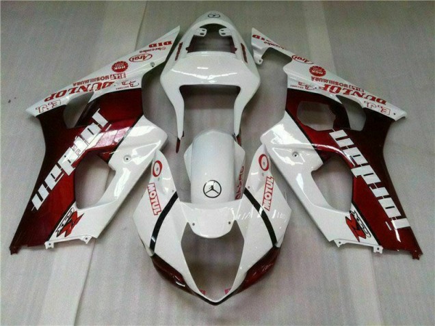 Rouge Blanc Carénage Moto Suzuki GSXR 1000 K3 03-04 Rouge Blanc Carénage Moto Suzuki GSXR 1000 K3 03-04