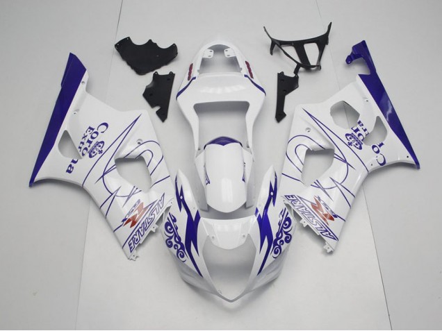 Bleu Whie Corona Carénage Moto Suzuki GSXR 1000 K3 03-04 Bleu Whie Corona Carénage Moto Suzuki GSXR 1000 K3 03-04