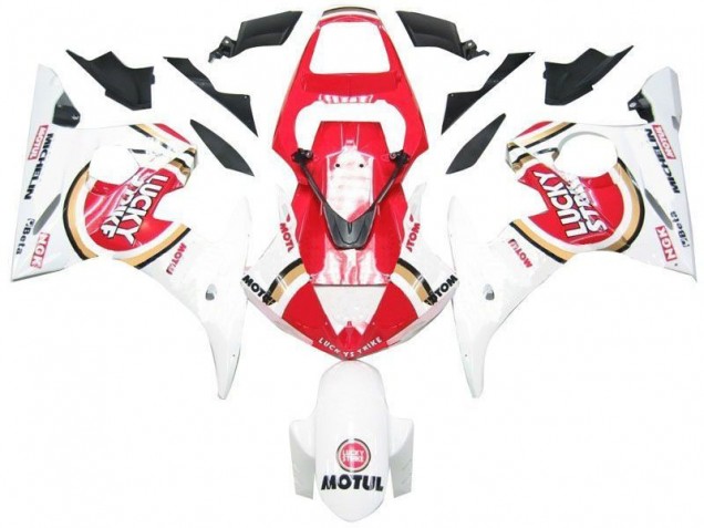 Blanc Rouge Lucky Strike Carénage Moto Yamaha R6 03-05 Blanc Rouge Lucky Strike Carénage Moto Yamaha R6 03-05