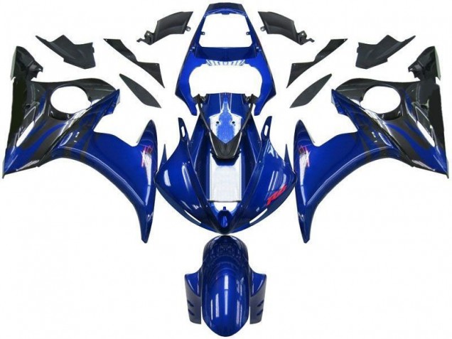Bleu Noir Carénage Moto Yamaha R6 03-05