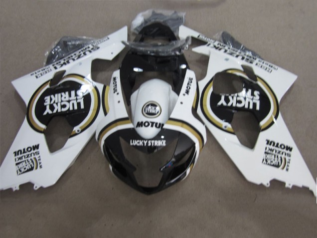 Noir Blanc Lucky Strike Motul Carénage Moto Suzuki GSXR 600 K4 04-05 Noir Blanc Lucky Strike Motul Carénage Moto Suzuki GSXR 600 K4 04-05