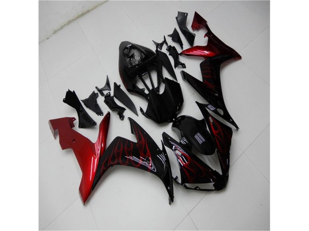 Rouge Noir Carénages Moto Yamaha R1 04-06 Rouge Noir Carénages Moto Yamaha R1 04-06