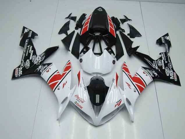 Blanc Noir Décalque Carénage Moto Yamaha R1 04-06 Blanc Noir Décalque Carénage Moto Yamaha R1 04-06