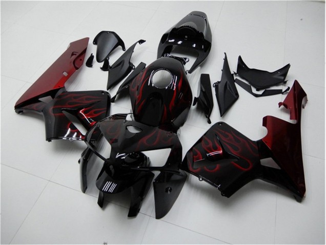 Rouge Flamme Noir Carénage Moto Honda CBR 600 RR 05-06 Rouge Flamme Noir Carénage Moto Honda CBR 600 RR 05-06