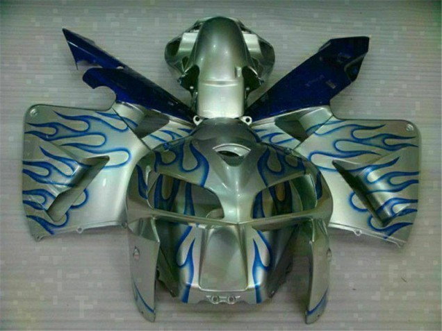 Blanc Bleu Flamme Carénage Moto Honda CBR 600 RR 05-06 Blanc Bleu Flamme Carénage Moto Honda CBR 600 RR 05-06