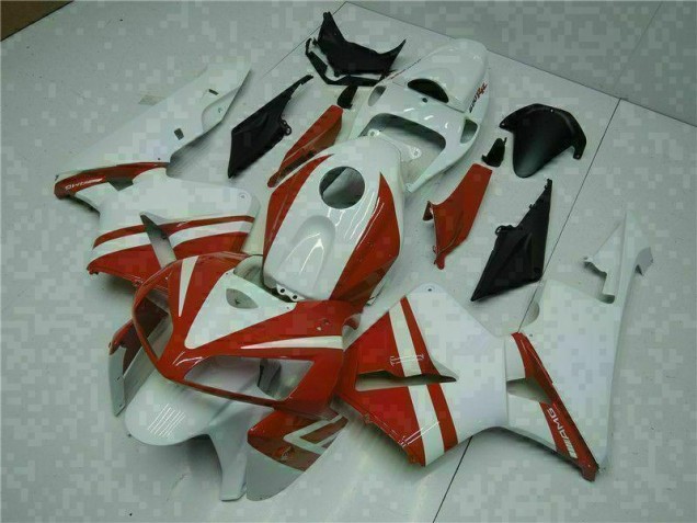 Blanc Rouge Carénages Moto Honda CBR 600 RR 05-06 Blanc Rouge Carénages Moto Honda CBR 600 RR 05-06