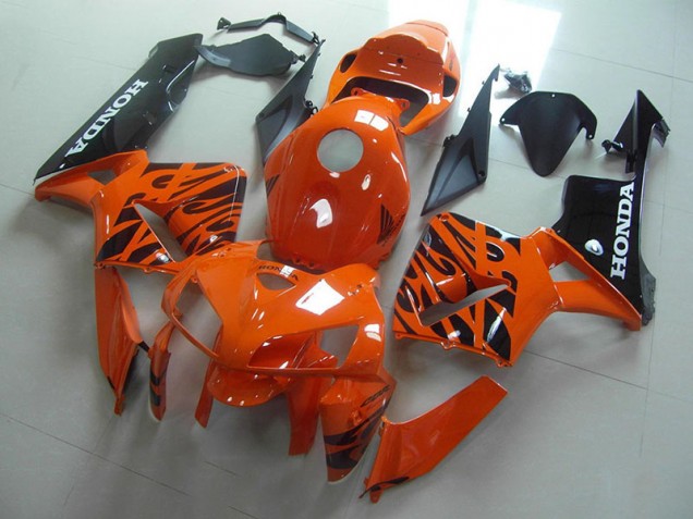Orange Noir Flamme Carénage Moto Honda CBR 600 RR 05-06 Orange Noir Flamme Carénage Moto Honda CBR 600 RR 05-06