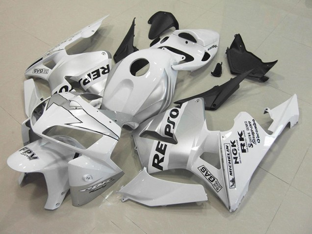 Repsol Blanc Argent Carénage Moto Honda CBR 600 RR 05-06 Repsol Blanc Argent Carénage Moto Honda CBR 600 RR 05-06