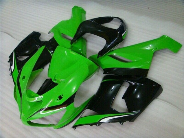 Vert Blanc Noir Carénage Moto Kawasaki ZX6R 05-06 Vert Blanc Noir Carénage Moto Kawasaki ZX6R 05-06