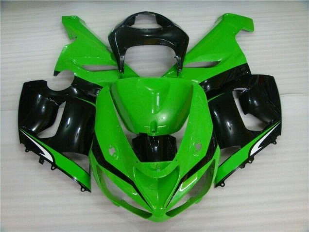 Vert Blanc Noir Carénage Moto Kawasaki ZX6R 05-06 Vert Blanc Noir Carénage Moto Kawasaki ZX6R 05-06