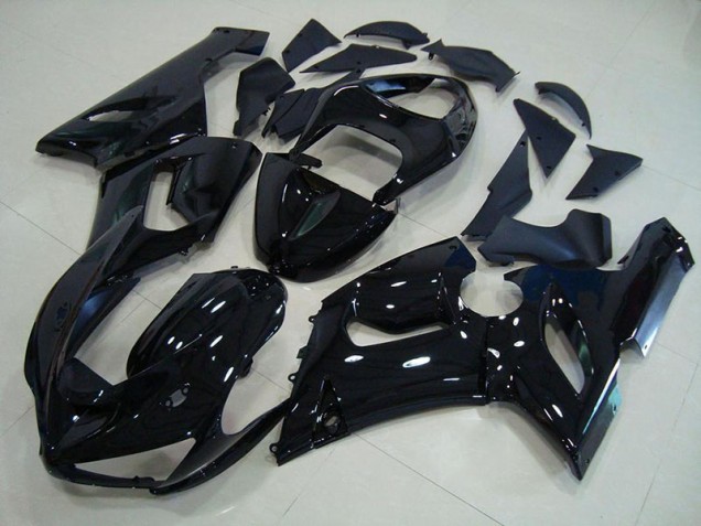 Noir Brillant Carénage Moto Kawasaki ZX6R 05-06