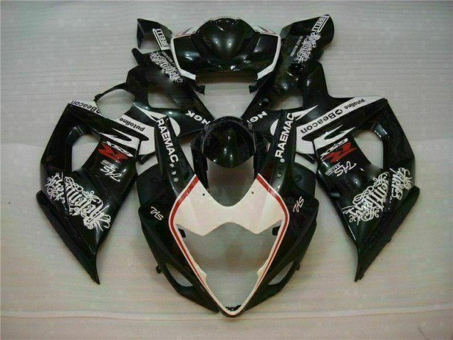 Blanc Noir Carénage Moto Suzuki GSXR 1000 K5 05-06 Blanc Noir Carénage Moto Suzuki GSXR 1000 K5 05-06