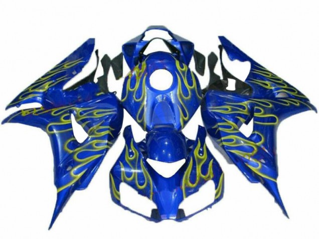 Jaune Flamme Bleu Carénage Moto Honda CBR 1000 RR 06-07 Jaune Flamme Bleu Carénage Moto Honda CBR 1000 RR 06-07