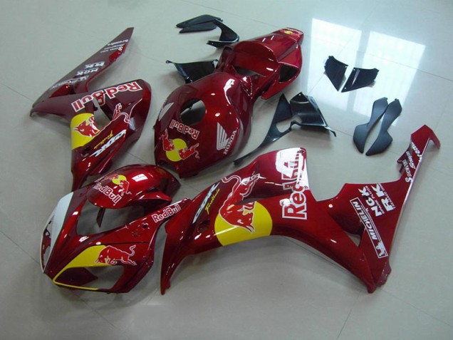 Rouge Bonbon Red Bull Carénage Moto Honda CBR 1000 RR 06-07 Rouge Bonbon Red Bull Carénage Moto Honda CBR 1000 RR 06-07