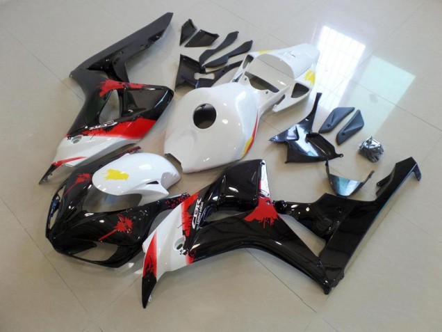 Blanc Noir avec No Décalque Carénage Moto Honda CBR 1000 RR 06-07 Blanc Noir avec No Décalque Carénage Moto Honda CBR 1000 RR 06-07