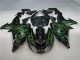 Noir Vert Flamme Carénage Moto Kawasaki ZX10R 06-07