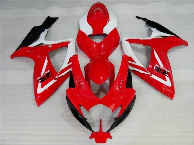 Rouge Blanc Carénage Moto Suzuki GSXR 600 / 750 K6 06-07 Rouge Blanc Carénage Moto Suzuki GSXR 600 / 750 K6 06-07