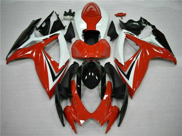 Rouge Blanc Carénages Moto Suzuki GSXR 600 / 750 K6 06-07 Rouge Blanc Carénages Moto Suzuki GSXR 600 / 750 K6 06-07