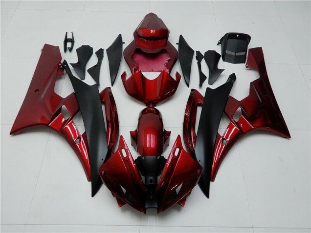 Rouge Noir Carénages Moto Yamaha R6 06-07 Rouge Noir Carénages Moto Yamaha R6 06-07