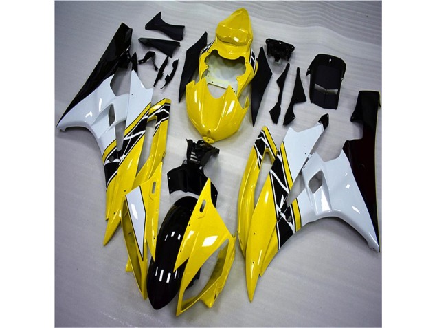 Jaune Blanc Noir Carénage Moto Yamaha R6 06-07 Jaune Blanc Noir Carénage Moto Yamaha R6 06-07