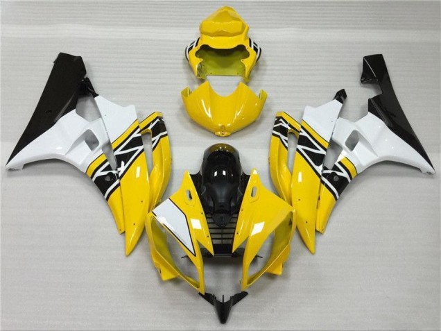 Jaune Blanc Noir Carénage Moto Yamaha R6 06-07 Jaune Blanc Noir Carénage Moto Yamaha R6 06-07