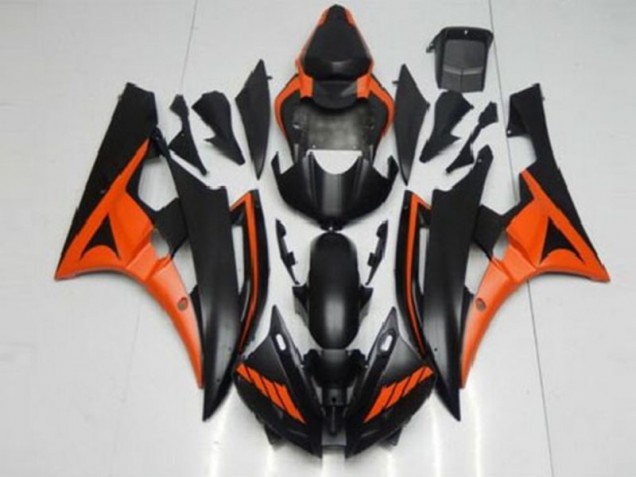 Orange Noir Carénages Moto Yamaha R6 06-07 Orange Noir Carénages Moto Yamaha R6 06-07
