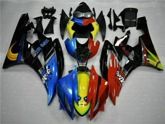 Jaune Bleu Rouge Carénage Moto Yamaha R6 06-07 Jaune Bleu Rouge Carénage Moto Yamaha R6 06-07
