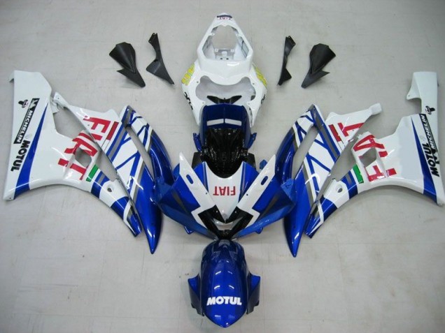 Bleu Blanc Motul Rouge Fiat Carénage Moto Yamaha R6 06-07 Bleu Blanc Motul Rouge Fiat Carénage Moto Yamaha R6 06-07